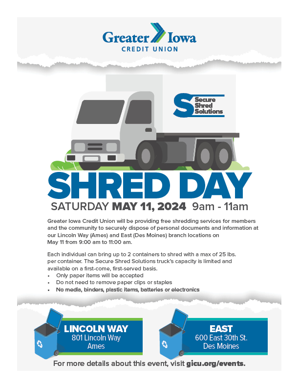 Shred Day Greater Iowa Credit Union